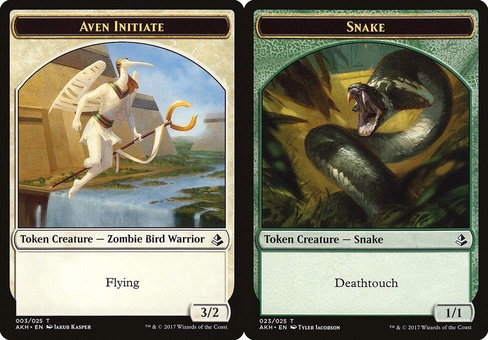Aven Initiate // Snake (token)