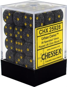 Chessex - Sada hracích kostek 36x d6 Urban Camo