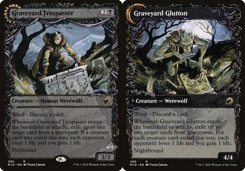 Graveyard Trespasser // Graveyard Glutton (showcase)