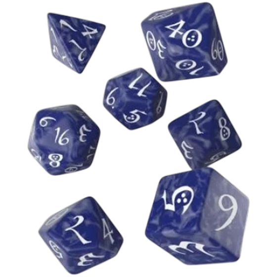Classic RPG Cobalt & white Dice Set (7pcs)