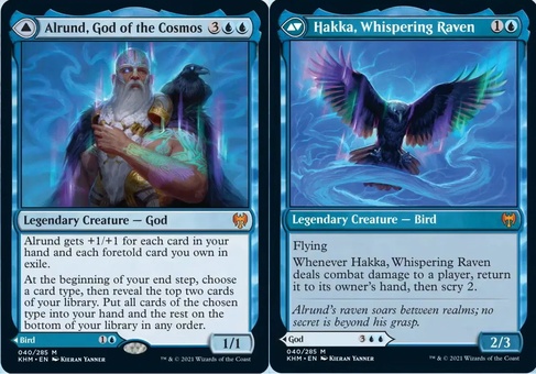 Alrund, God of the Cosmos // Hakka, Whispering Raven