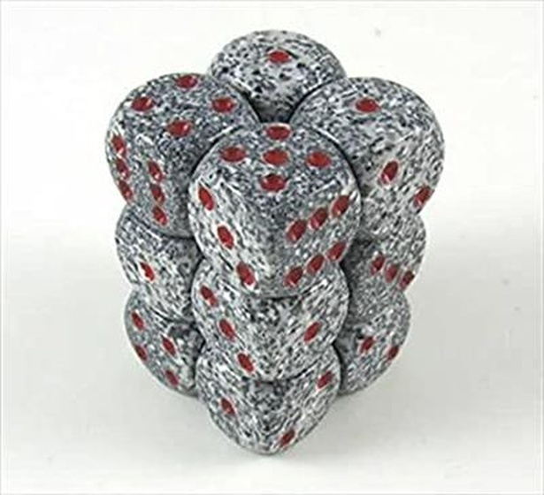 Chessex - Sada hracích kostek 12x d6 Granite