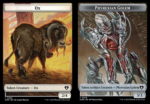 Ox // Phyrexian Golem (token)