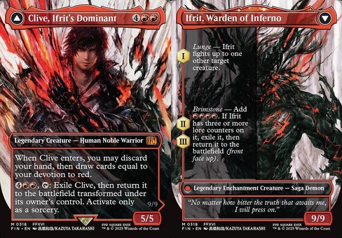 Clive, Ifrit's Dominant // Ifrit, Warden of Inferno (borderless foil)