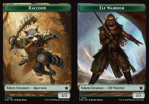 Raccoon // Elf Warrior (token foil)