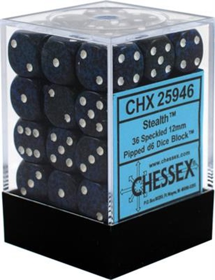 Chessex - Sada hracích kostek 36x d6 Stealth