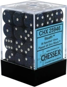 Chessex - Sada hracích kostek 36x d6 Stealth