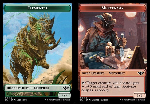 Elemental // Mercenary (token foil)