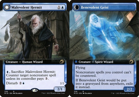Malevolent Hermit // Benevolent Geist (extended art foil)