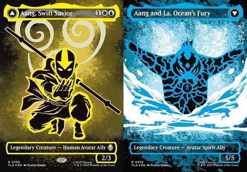 Aang, Swift Savior // Aang and La, Ocean's Fury (borderless neonink)