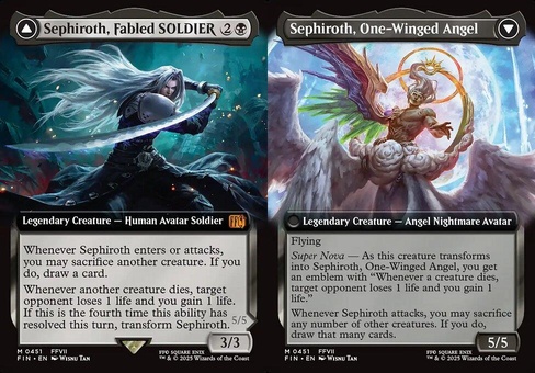 Sephiroth, Fabled SOLDIER // Sephiroth, One-Winged Angel (extended art)