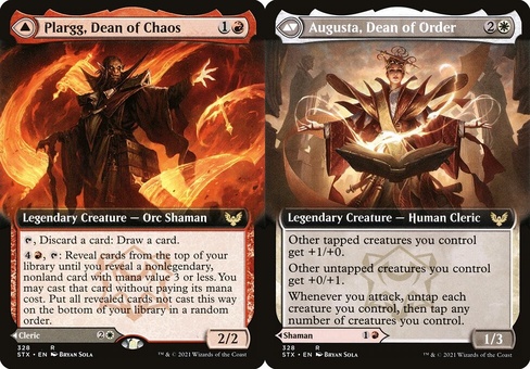 Plargg, Dean of Chaos // Augusta, Dean of Order (extended art)