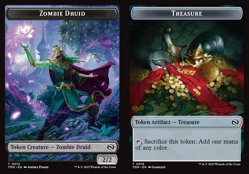 Zombie Druid // Treasure (token foil)