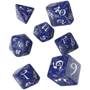 Classic RPG Cobalt & white Dice Set (7pcs)