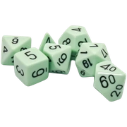 Chessex - Sada hracích kostek RPG 7x set Opaque Pastel Green/black