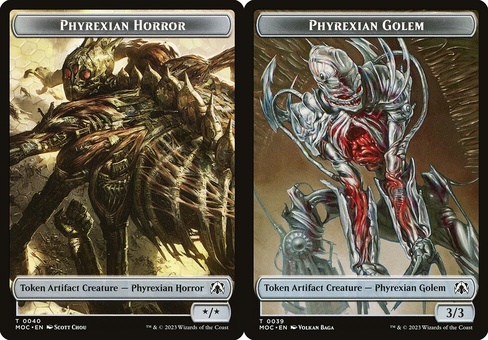 Phyrexian Horror // Phyrexian Golem (token)