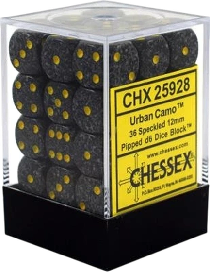 Chessex - Sada hracích kostek 36x d6 Urban Camo