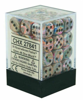 Chessex - Sada hracích kostek 36x d6 Festive Vibrant Chessex - Sada hracích kostek 36x d6 Festive Vibrant