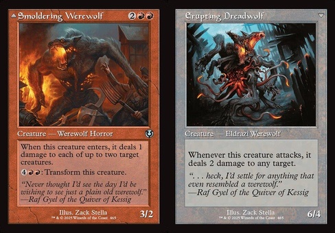 Smoldering Werewolf // Erupting Dreadwolf (retro foil)