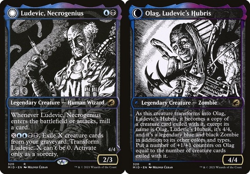 Ludevic, Necrogenius // Olag, Ludevic's Hubris (showcase foil)
