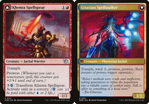 Khenra Spellspear // Gitaxian Spellstalker (foil)
