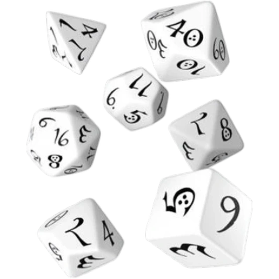 Classic RPG White & black Dice Set (7pcs)