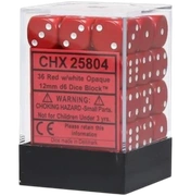 Chessex - Sada hracích kostek 36x d6 Red/White