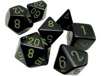 Chessex - Sada hracích kostek RPG 7x set Opaque Black/green