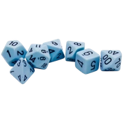 Chessex - Sada hracích kostek RPG 7x set Opaque Pastel Blue/black