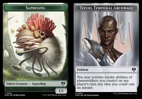Saproling // Teferi Emblem (token)