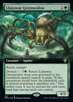 Llanowar Greenwidow (extended art foil)