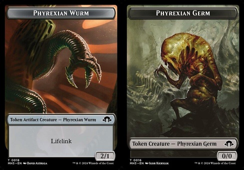 Phyrexian Wurm #018 // Phyrexian Germ (token foil)