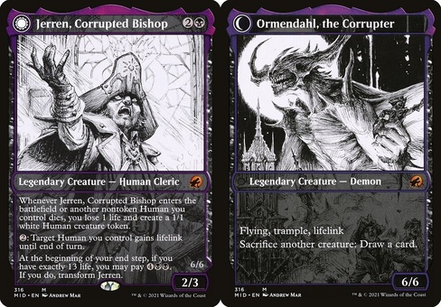 Jerren, Corrupted Bishop // Ormendahl, the Corrupter (showcase foil)