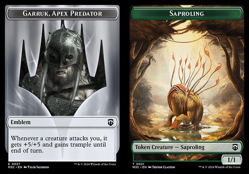 Garruk, Apex Predator Emblem // Saproling (token)