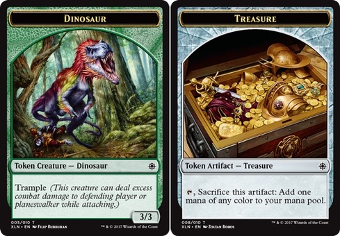 Dinosaur // Treasure #1 (token Explorers of Ixalan)