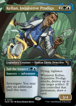 Kellan, Inquisitive Prodigy // Tail the Suspect (borderless foil)