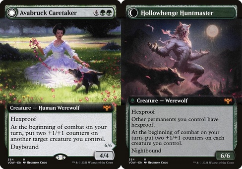 Avabruck Caretaker // Hollowhenge Huntmaster (extended art)