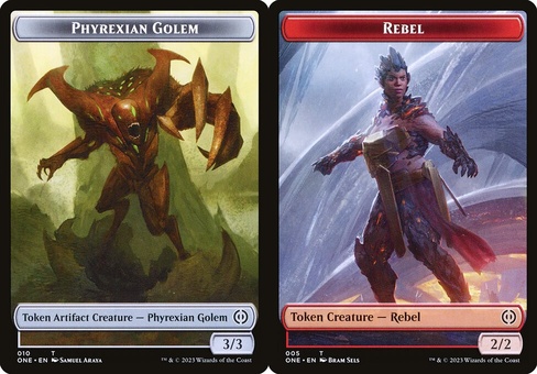 Phyrexian Golem // Rebel (token foil)