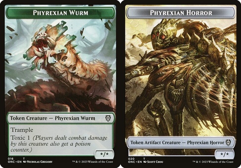 Phyrexian Wurm // Phyrexian Horror (token)