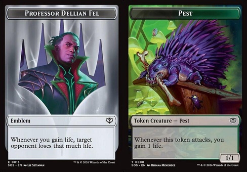 Professor Dellian Fel Emblem // Pest #8 (token)