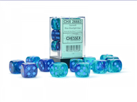 Chessex - Sada hracích kostek Luminary 12x d6 Blue/Light blue