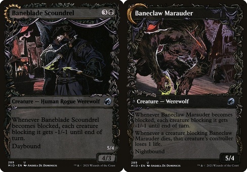 Baneblade Scoundrel // Baneclaw Marauder (showcase)