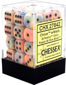 Chessex - Sada hracích kostek 36x d6 Festive Circus Chessex - Sada hracích kostek 36x d6 Festive Circus