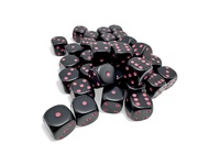 Chessex - Sada hracích kostek 36x d6 Opaque Black/pink