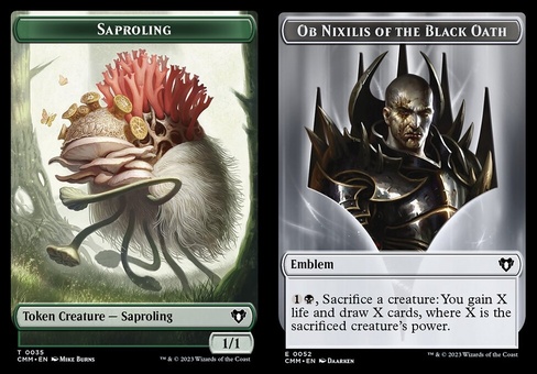 Saproling // Ob Nixilis Emblem (token)