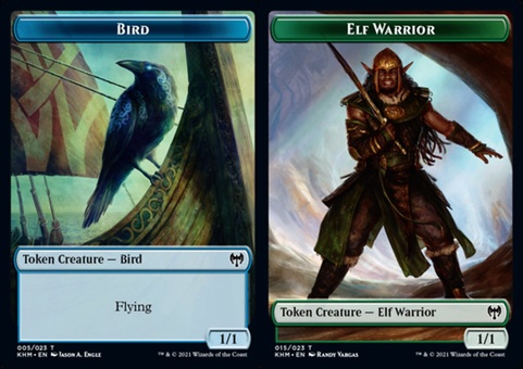 Bird // Elf Warrior (token - foil)