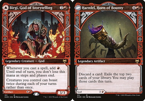 Birgi, God of Storytelling // Harnfel, Horn of Bounty (showcase)