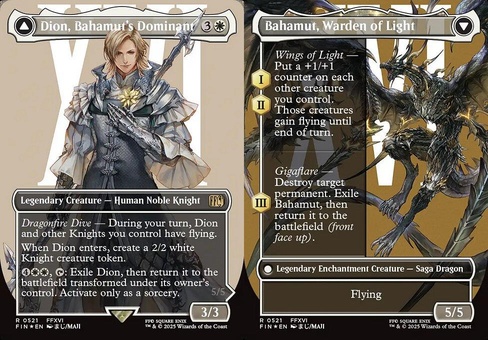 Dion, Bahamut's Dominant // Bahamut, Warden of Light (borderless surge foil)