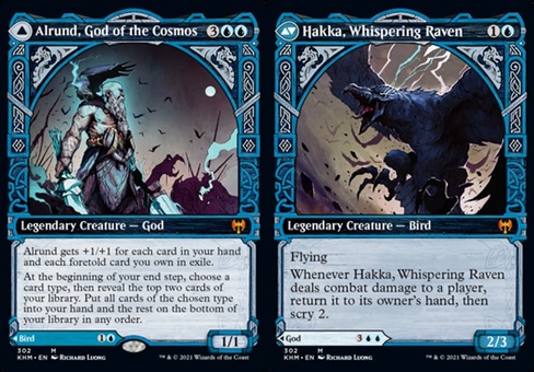 Alrund, God of the Cosmos // Hakka, Whispering Raven (showcase)