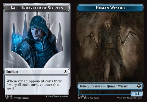 Jace, Unraveler of Secrets Emblem // Human Wizard (token foil)